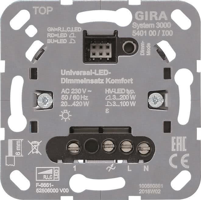 Produktbild Gira System 3000 Universal LED 540100 Komfort Dimmeinsatz