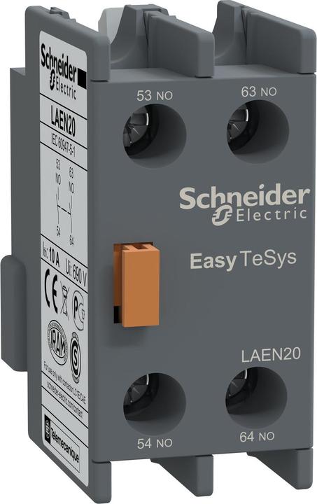 Productafbeelding Schneider Easy TeSys hulpcontact 2NO voor schakelaars en relais LAEN20