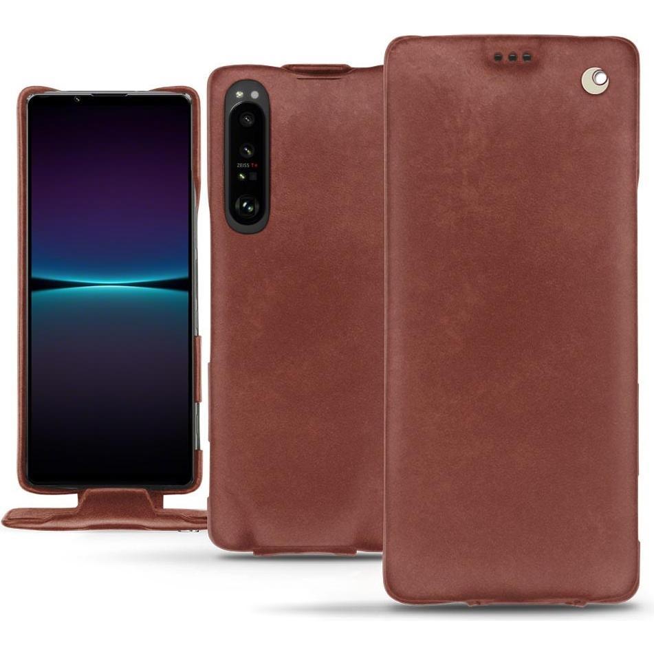 Noreve Lederschutzhülle vertikal (Sony Xperia 1 IV), Smartphone Hülle, Rot