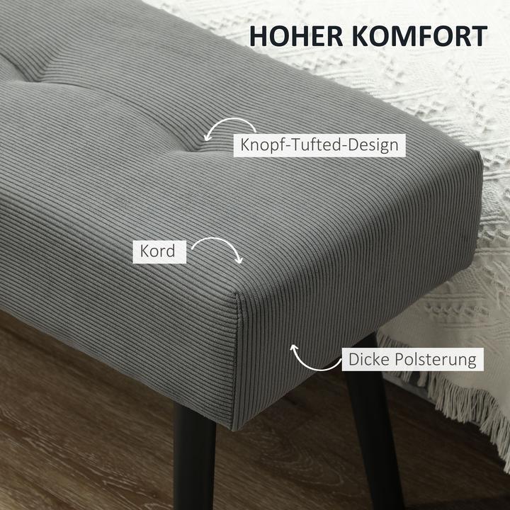 Image du produit Homcom Sitzbank Polyester, Stahl Grau (36 cm)