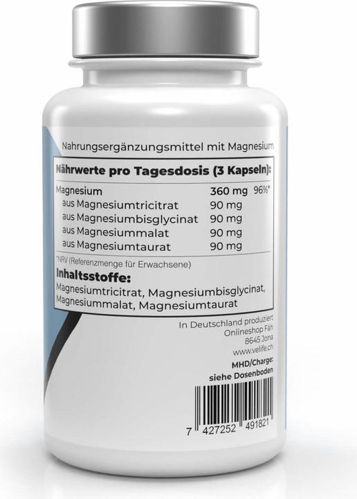 Nutritional values and ingredients VeLife Magnesium complex (1 pcs., Capsules, 143 g)