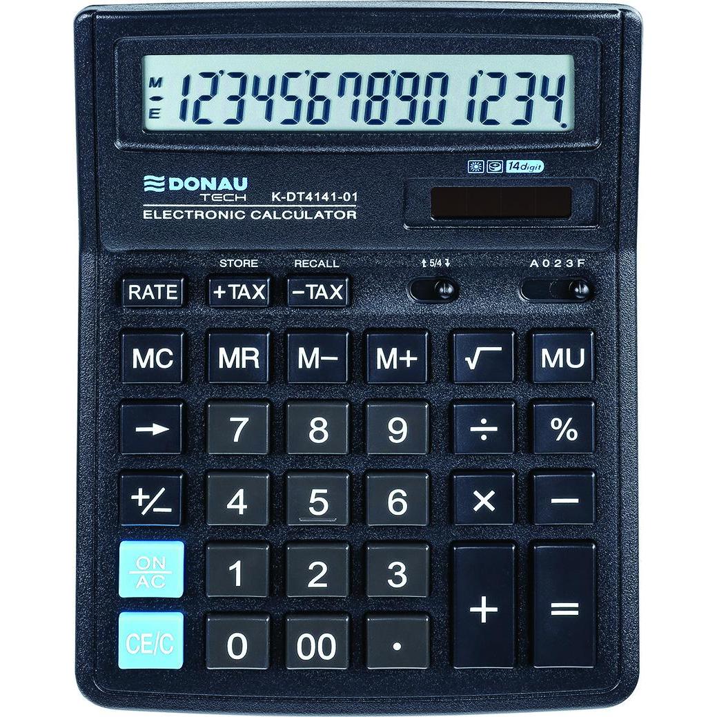 Donau, Taschenrechner, Taschenrechner TECH OFFICE Taschenrechner, 14-stellige Anzeige, 199x153x31 mm, schwarz