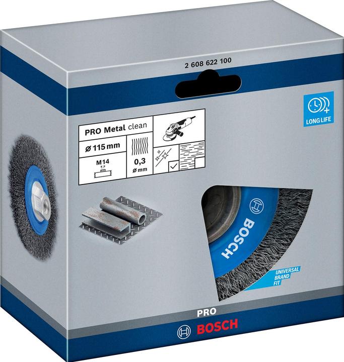 Produktbild Bosch Professional Zubehör PRO Metal clean Scheibenbürste, 115 x 0,3 mm, Gewinde
