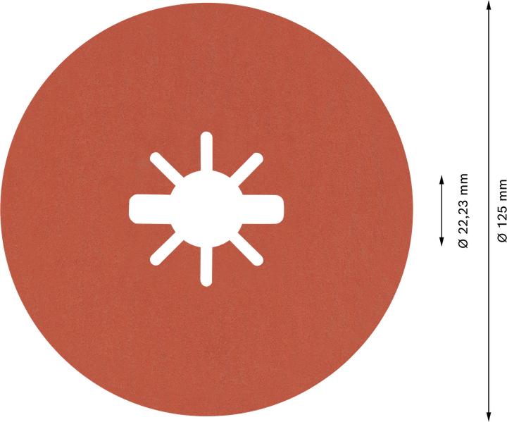 Actual product image Bosch Professional Zubehör Prisma Ceramic Fibre Disc X-LOCK Expert R782, G120, 125 mm (120)