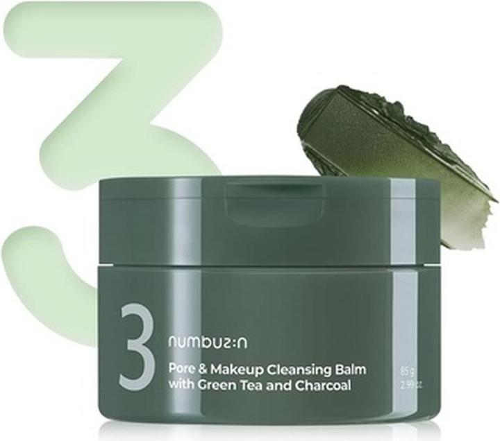 Numbuzin No.3 Pore & Makeup Cleansing Balm with Green Tea and Charcoal (Reinigungstücher Gesicht)