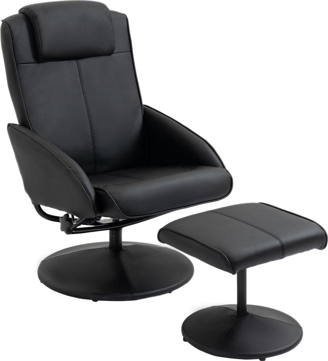 Actual product image Homcom Relaxsessel mit Hocker Kunstleder Schwarz