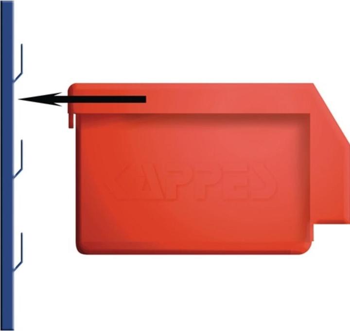 Actual product image Kappes Open fronted storage box L230xW140xH130mm PE blue