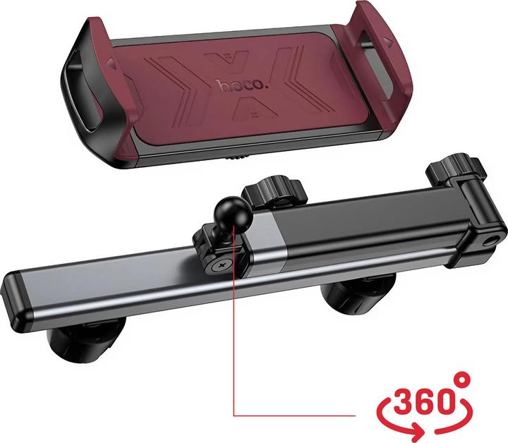 Produktbild Hoco Auto holder telescopic car holder for headrest (4,5" - 13") H69 black and red