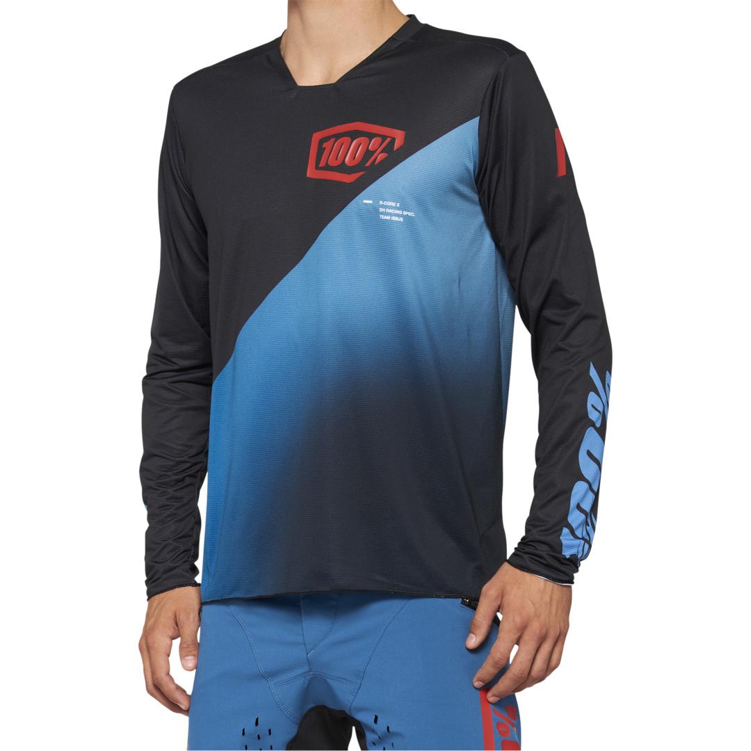 100%, Herren, Velotrikot, R-Core X Jersey (XL), Blau, Schwarz, XL
