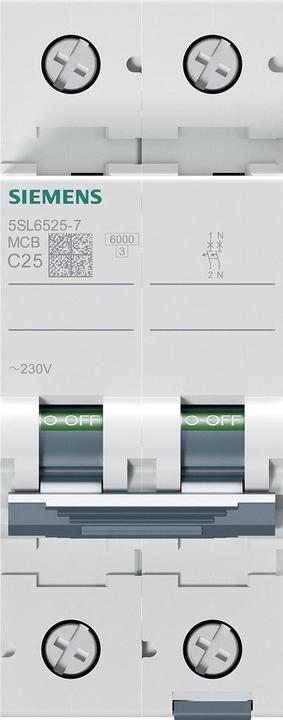 Actual product image Siemens Miniature circuit breaker 5SL6525-7 1 pc.