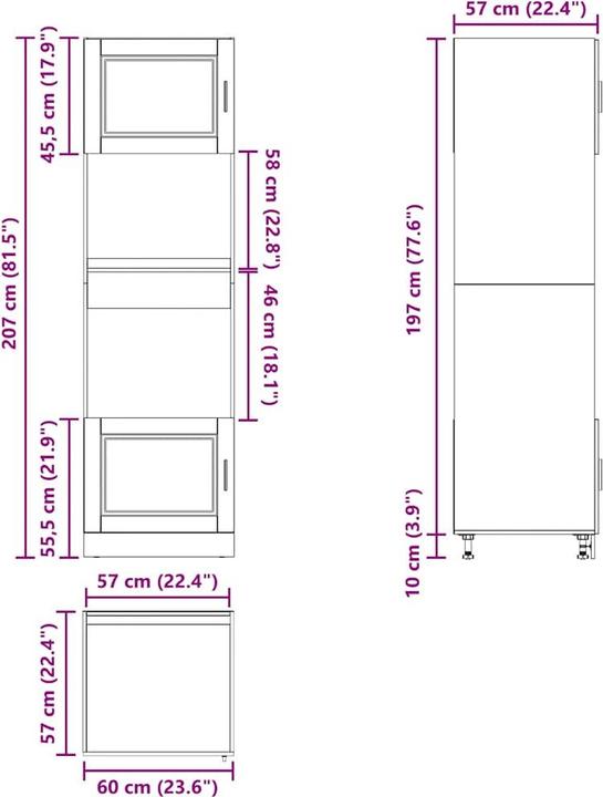 Produktbild vidaXL Herdumbauschrank (60 x 57 x 207 cm)