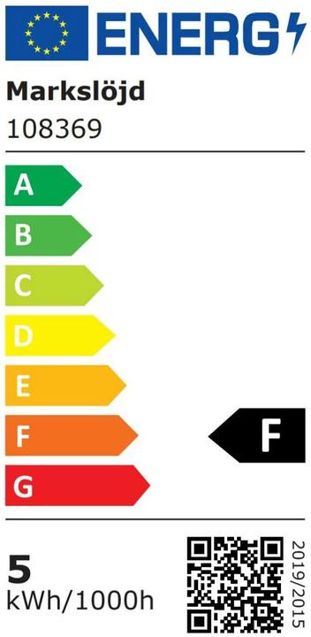Energie-Label Markslöjd Stehleuchte Flex, 3000K, 5W, Schwarz/Chrom (300 lm)