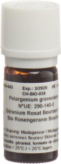 Produktbild AromaSan Rosengeranie Bourbon Bio Ätherisches Öl (5ml)