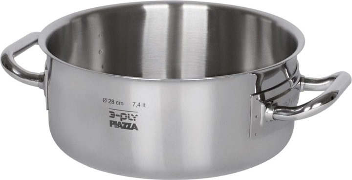 Actual product image Piazza Square buffet basket with roll-top bonnet, 36x57x36cm (28 cm, Pot, Stainless steel)