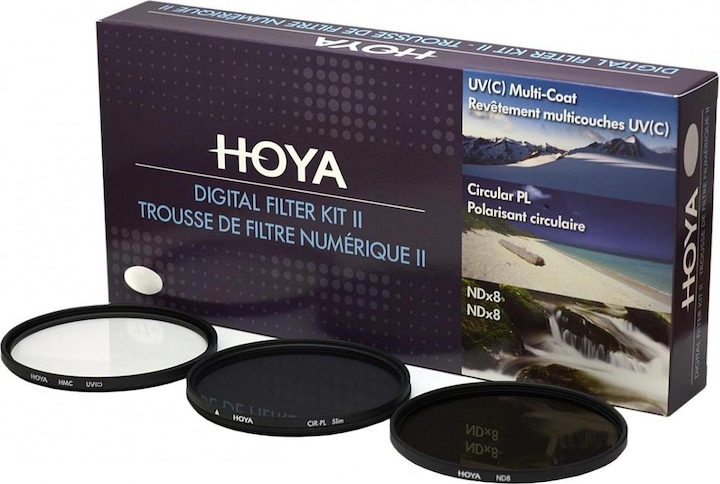 Image du produit Hoya Kit de filtres numériques II (72 mm, Filtre gris neutre, Filtre polarisant, Filtre UV, 72 mm)