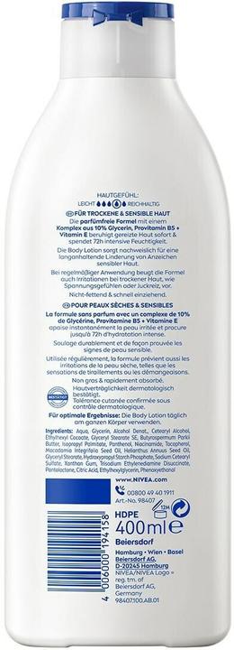 Actual product image NIVEA Repair & Care Sensitive Body Lotion (400 ml)