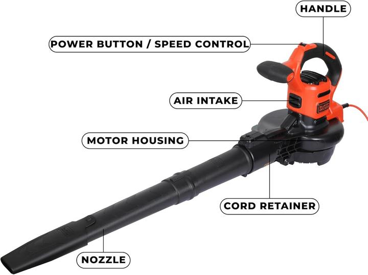 Image du produit Black & Decker BEBLV300-QS (Fonctionnement sur secteur, Souffleur de feuilles, Aspirateurs à feuilles, Aspirateurs et souffleurs)