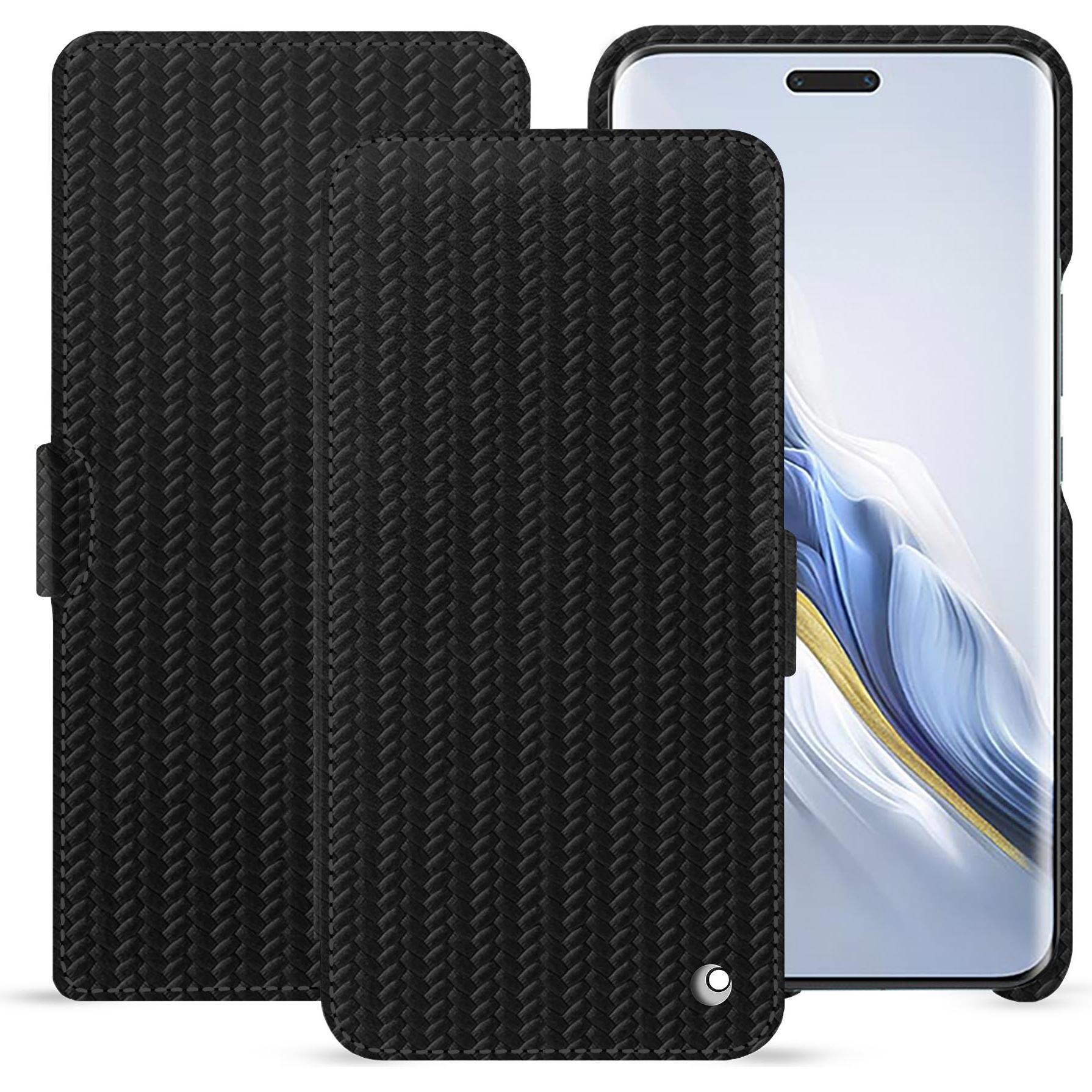 Noreve Lederschutzhülle horizontal (Honor Magic6 Pro), Smartphone Hülle, Schwarz
