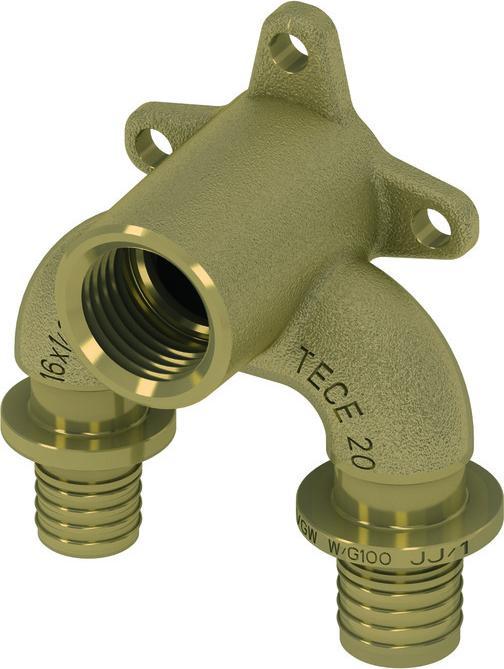 Immagine prodotto TECE Rondelle TECEflex U a doppia parete, perdita di pressione ridotta ottimizzata, bronzo al silicio