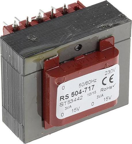 Immagine prodotto RS PRO Trasformatore PCB 2x0-15V 0.2A 6VA