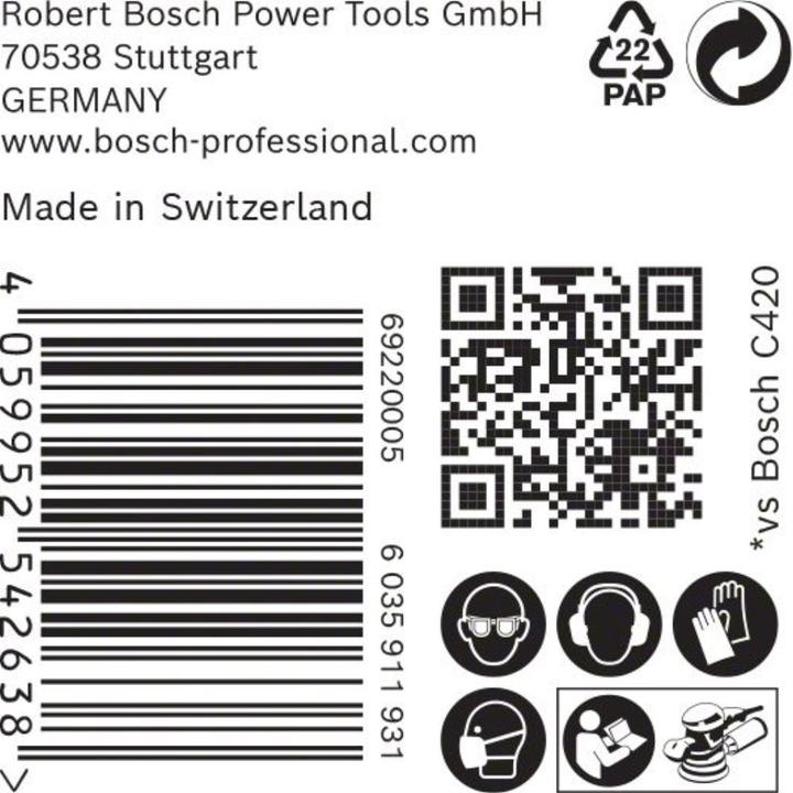 Actual product image Bosch Professional Zubehör Expert C470 Sandpaper with 6 holes for random orbital sander, 150 mm, G 400, 50 pcs. (400)
