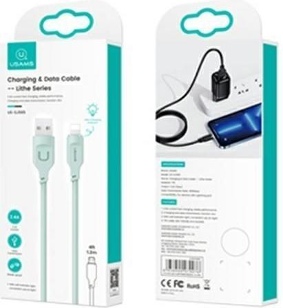 Image du produit Usams Câble lightning Fast Charging 2,4A Lithe Series 1,2m zielonygreen SJ565USB (1.20 m, USB 3.0)