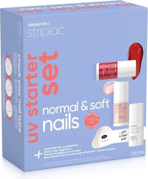 Immagine prodotto Alessandro International Striplac UV Starter Set Normal & Soft Nails 2 Colours (Vernice UV gel)
