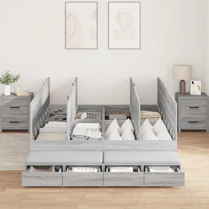 Actual product image vidaXL Storage bed (140 x 190 cm)