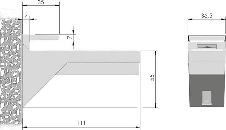Actual product image Italiana Ferramenta Calabrone shelf clamp support, material thickness 8-30 mm, silver-coloured die-cast zinc