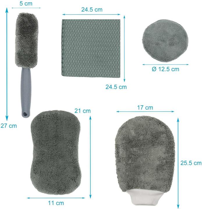 Actual product image Intirilife Car care cleaning set with microfibre glove (9 pcs)