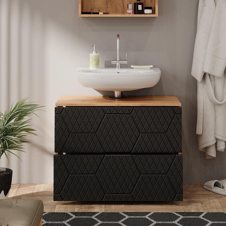 Actual product image Vicco Irma with honeycomb structure/anthracite, 41 x 58.6 cm with 2 drawers (41 x 41 x 58.60 cm)