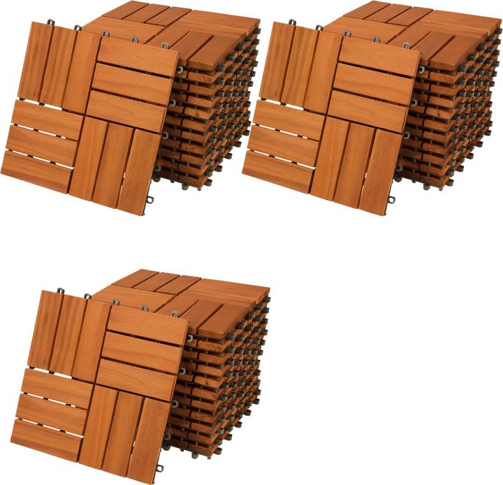 Immagine prodotto Casaria Set di piastrelle in legno d' acacia (33 x, 30 x 30 cm)