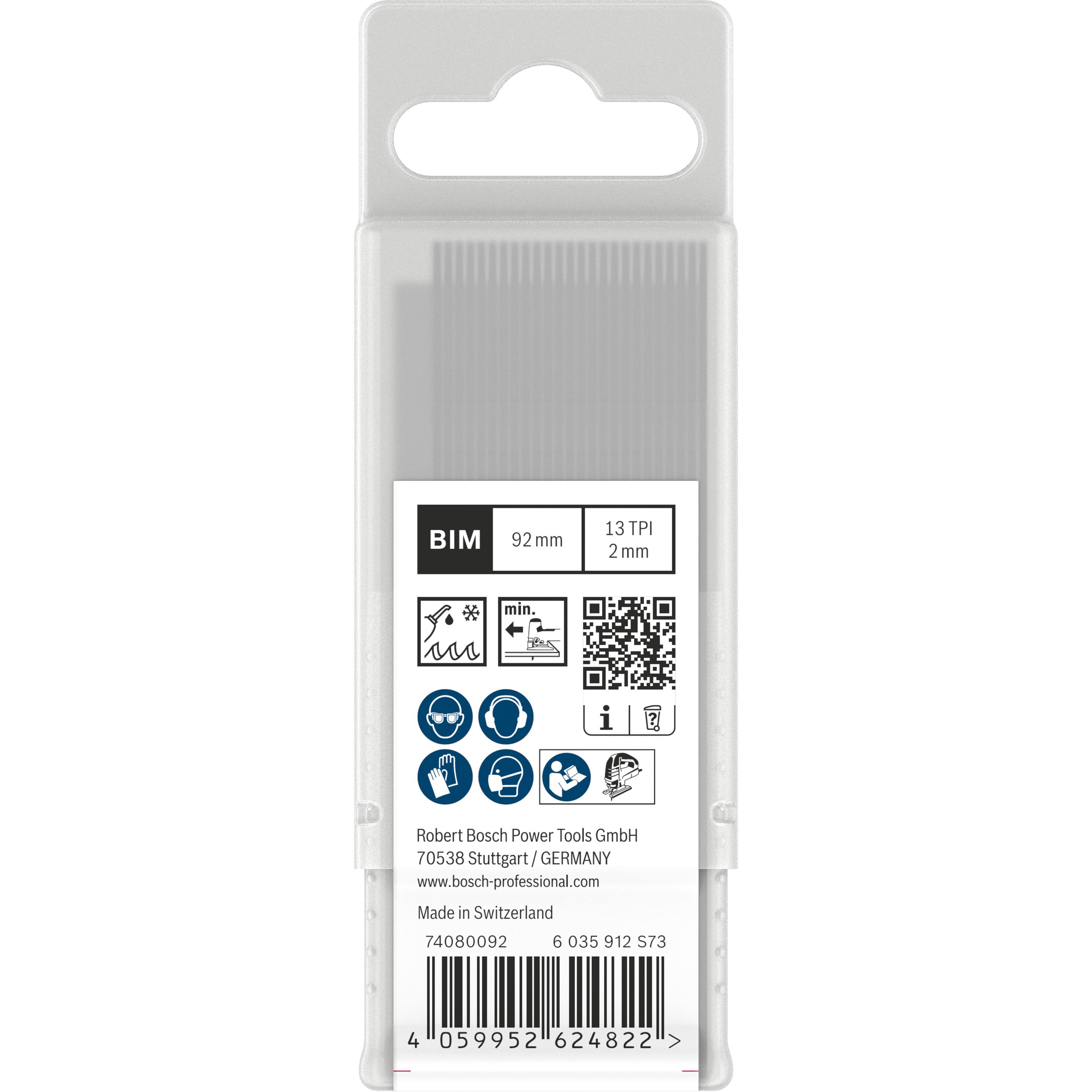 Bosch Professional Zubehör, Lama, PRO Metal thick T121BFC Lama per seghetto alternativo, 92 mm, 25 pezzi.