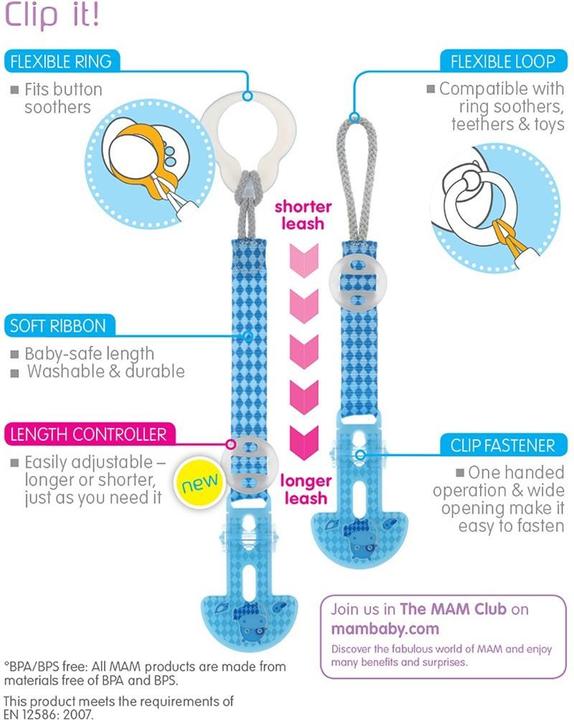 Produktbild MAM Schnullerband Clip it!