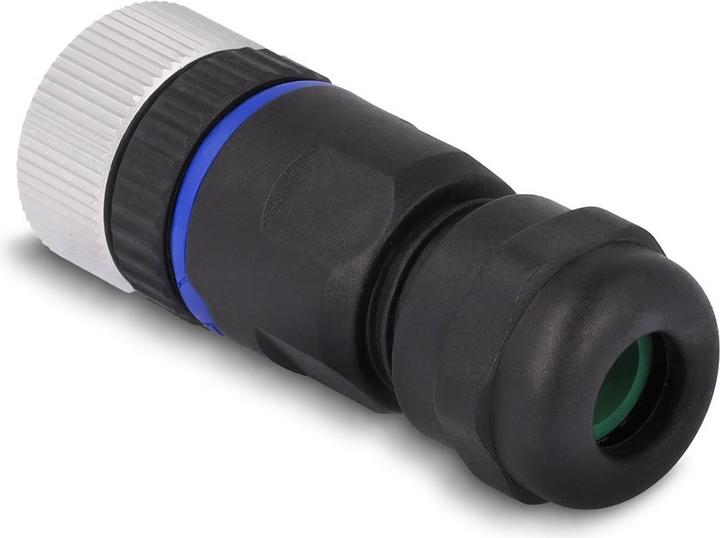 Actual product image Delock M12 plug connector A-coded 4-pin socket for mounting