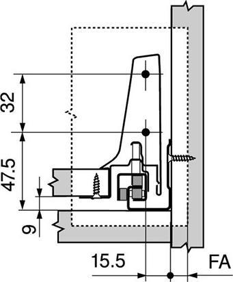 Actual product image Blum Complete front drawer set TANDEMBOX M / D with railing, gray RA
