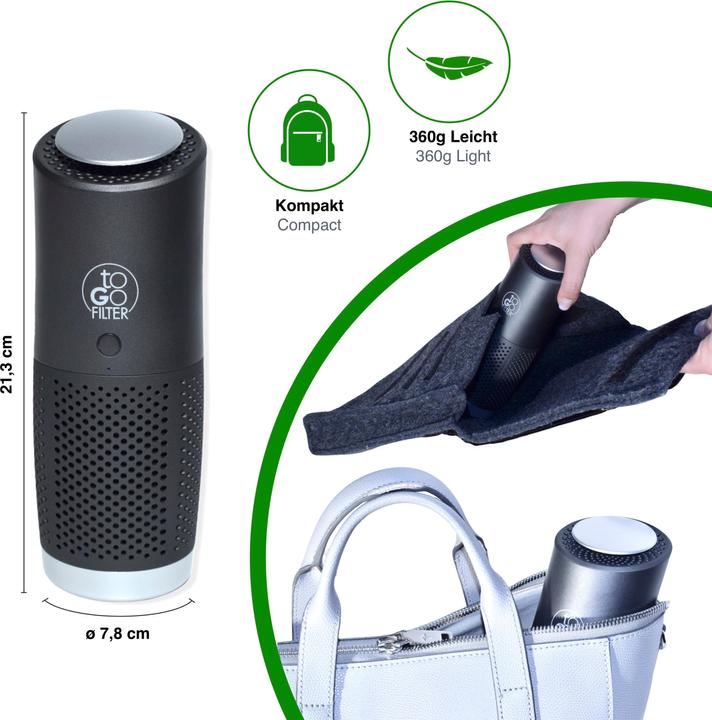 Productafbeelding toGo Filter Luchtreiniger om mee te nemen, draagbaar (15 m²)