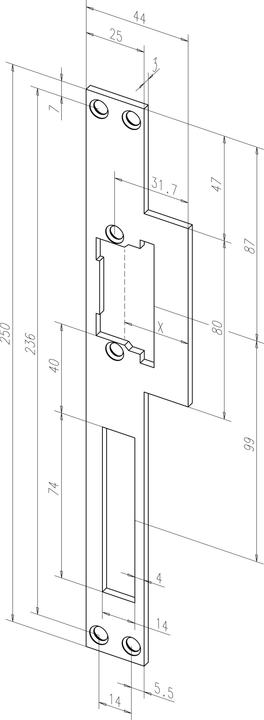 Assa Abloy FF FLAT SHEET F -------52135-01 S-1104 EST PROFIX LAP UNIVERSAL (Door handle)