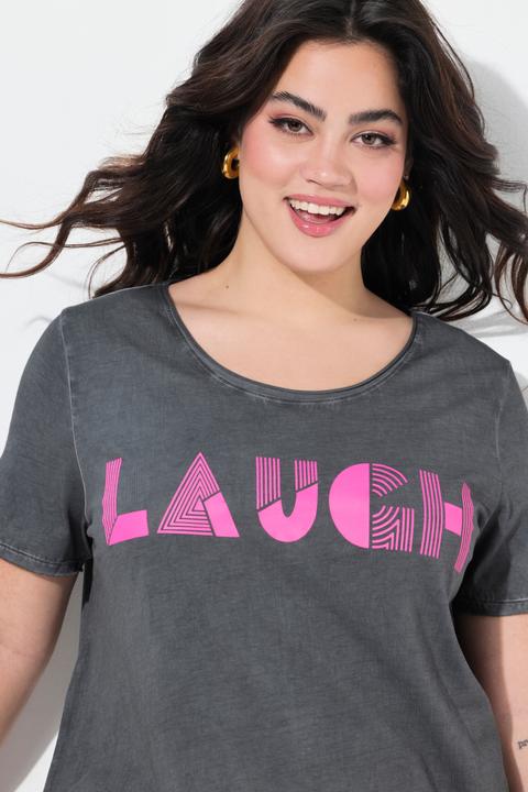Produktbild Angel of Style T-Shirt, A-Linie, leuchtender Schriftzug LAUGH (44)