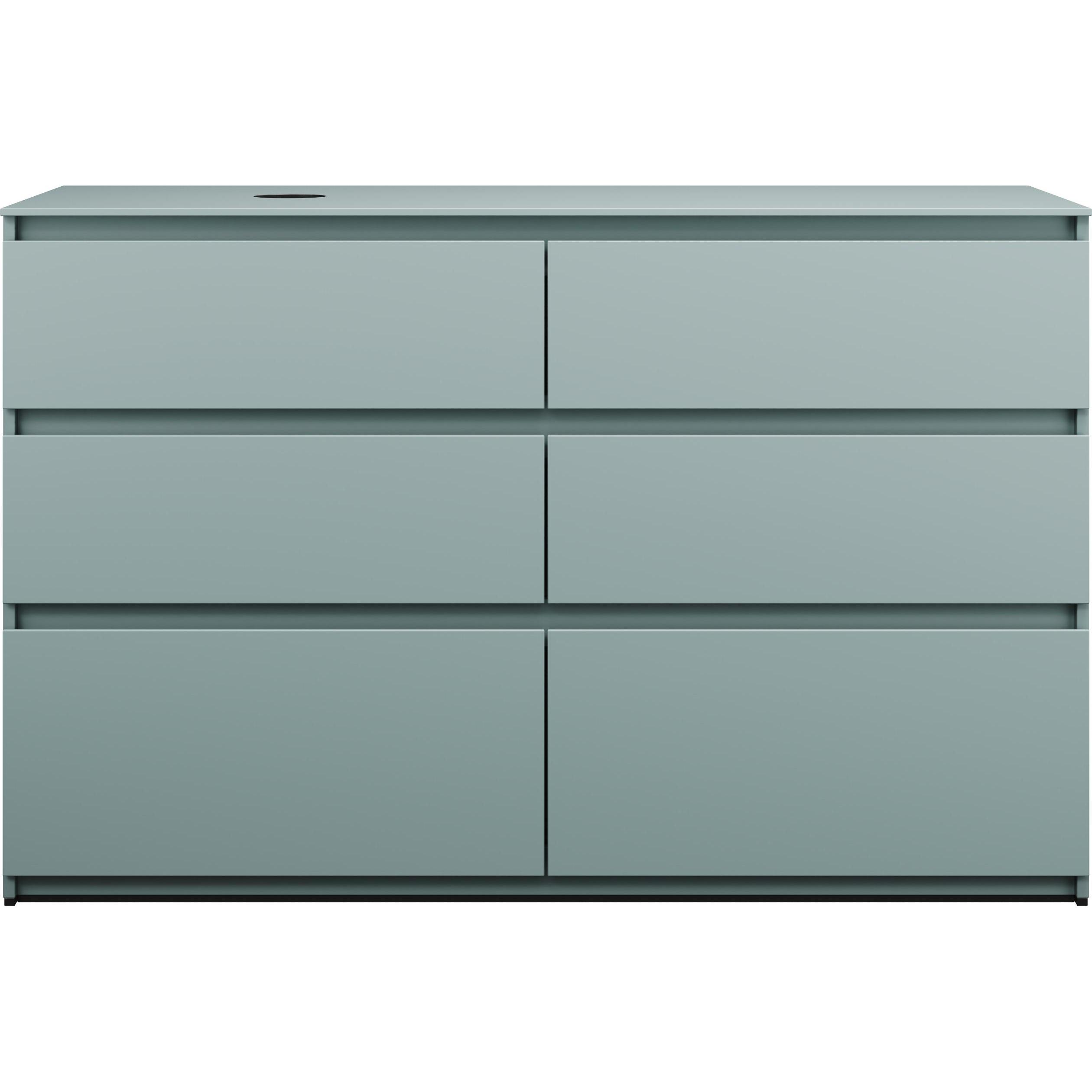 burgbad, Waschbeckenunterschrank, Lin20 Waschtischunterschrank inklusive Konsolenplatte,Beckenausschnitt links, 6 Auszüg...