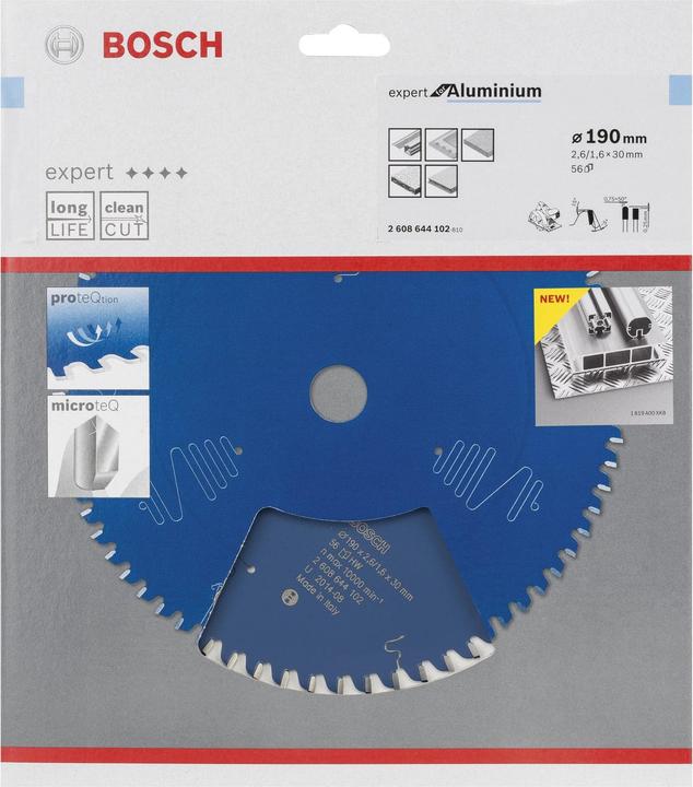 Produktbild Bosch Professional Zubehör Kreissägeblatt Expert for Aluminium, 190 x 30 x 2,6 mm, 56