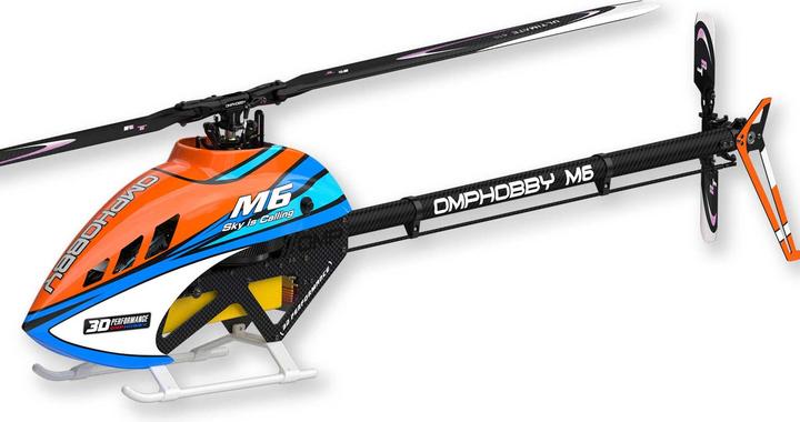 Actual product image OMP Hobby Helikopter M6 Cosmic-Orange Bausatz und Rotorblätter