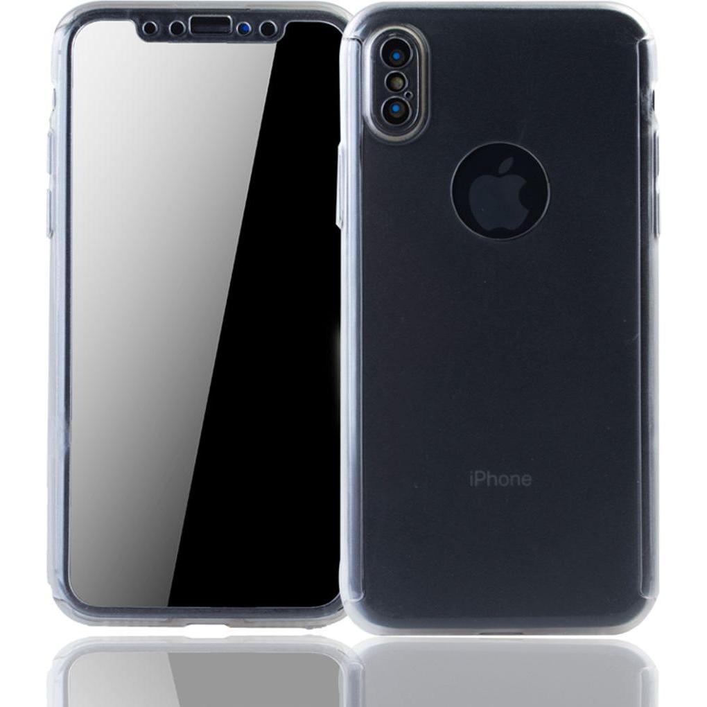 König Design Hülle Handy Schutz für Apple iPhone XS Full Case Cover Displayschutz Transparent (Apple iPhone XS), Smartph...