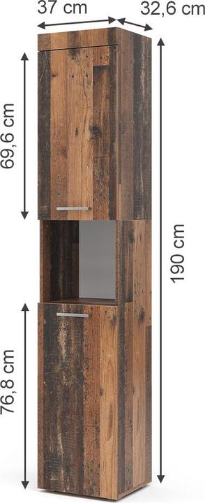 Produktbild Vicco Badschrank Luna, Oldstyle, 37 x 190 cm