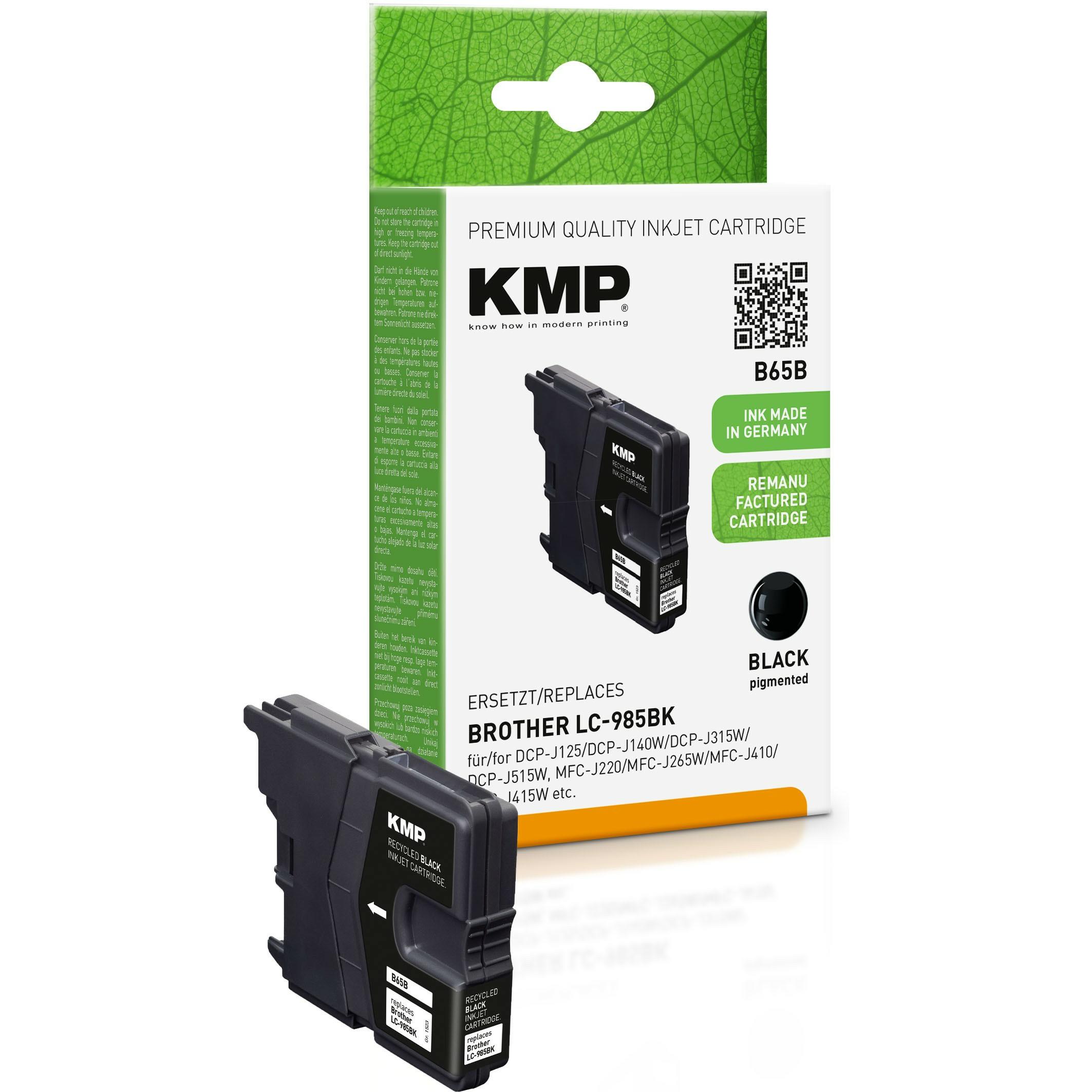 KMP, Druckerpatrone, Tinte ersetzt LC985BK (BK)