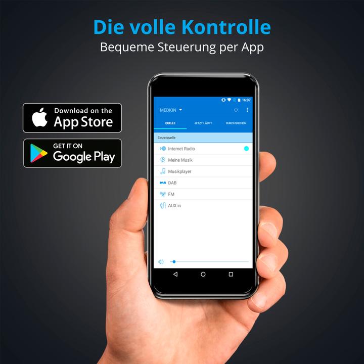 Actual product image Medion MD 89289 Stereo Internet radio white (Web radio, DAB+, MW, AM, FM, Bluetooth, Wi-Fi)