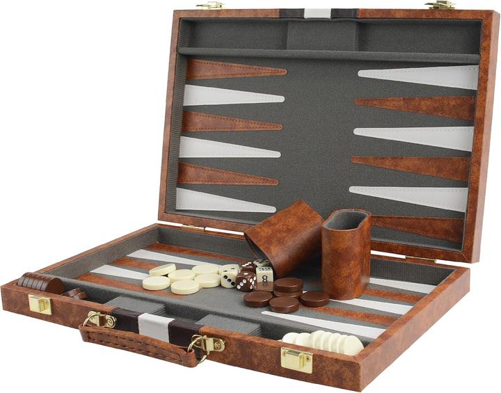 Produktbild Bucher&Rossini Backgammon-Koffer Reise-Spielset (2 Spieler)