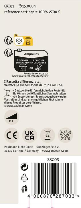 Produktbild Paulmann Kolben ST64 (E27, 7.50 W, 806 lm, 1 x, F)