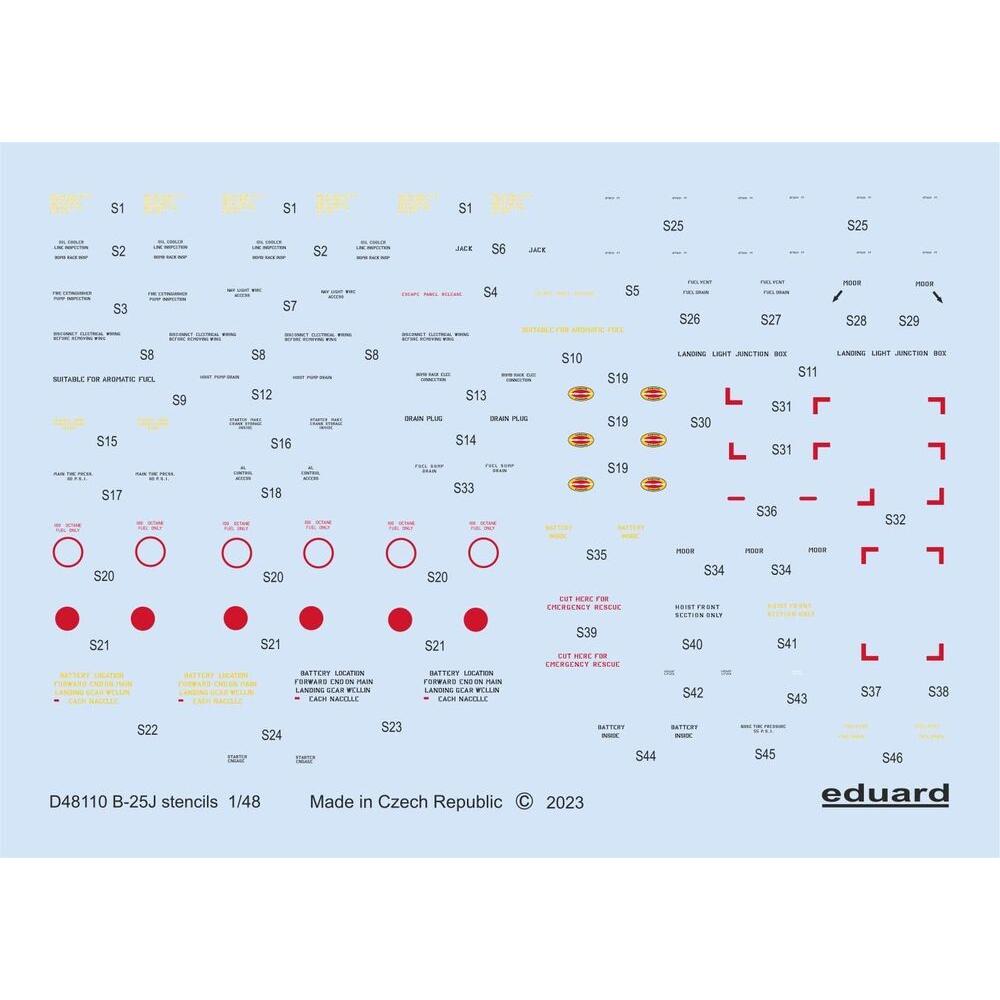 Eduard B-25J stencils 1/48 HKM