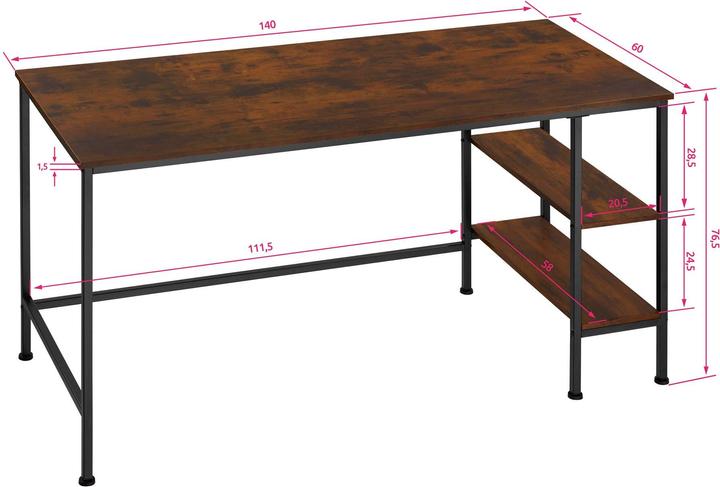 Immagine prodotto tectake Donegal (140 x 60 x 76,5 cm)
